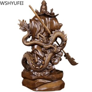 Chinese Style Guanyunchang Resin Statue Home Living Room Desk Ornaments Housewarming Shop Decoration Crafts Birthday Present 5
