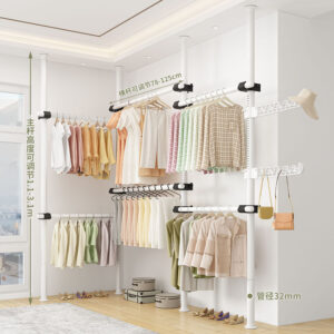 Coat Racks Clothes Hanger Clothing Shoe Floor Bedroom Garment Rack Rail Free Standing Percheros Dressing Room 4