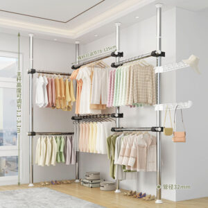 Coat Racks Clothes Hanger Clothing Shoe Floor Bedroom Garment Rack Rail Free Standing Percheros Dressing Room 5