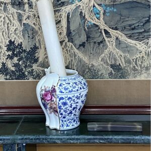 Combination Of Chinese And Western Blue And White Porcelain Vase Creative Home Decoration Ceramic Vase Living 4