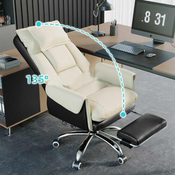 Comfortable Sofa Office Chair Gaming Chair Computer Chair Leather Ecutive Chair Backrest With Footrest Reclining Swivel 4