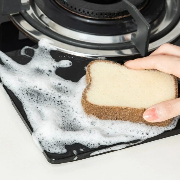Creative Sandwich Toast Shape Dishwashing Sponge Cute Scrubber Strong Cleaning Kitchen Accessories Household Cleaning Supplies 2