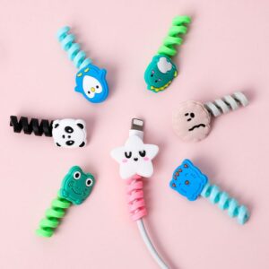 Cute Cartoon Cable Protector Organizer Soft Silicone Bobbin Winder Wire Cord Cover For Usb Earphone Cable