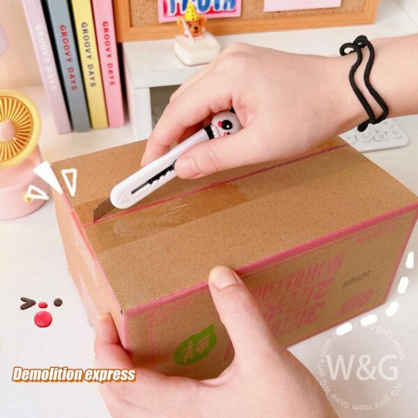 Cute Girly Panda Utility Knife Cartoon Alloy Mini Portalble Cutter Letter Envelope Opener Mail Knife School 5