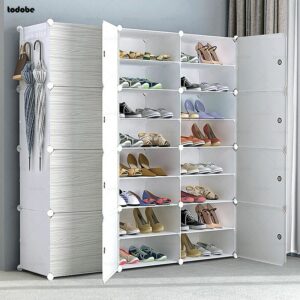 Diy Modular Shoe Cabinet Plastic Cube Shoes Storage Rack Easy Installation Stackable Shoe Shelf Space Saving 1