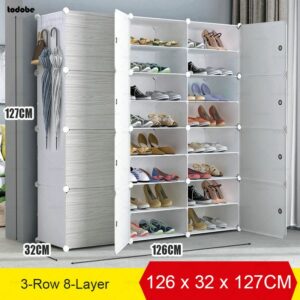 Diy Modular Shoe Cabinet Plastic Cube Shoes Storage Rack Easy Installation Stackable Shoe Shelf Space Saving 5