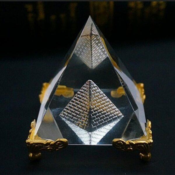 Energy Healing Small Feng Shui Egypt Egyptian Crystal Clear Pyramid Reiki Healing Prism Amulet Ornaments Desk 1