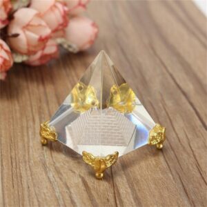 Energy Healing Small Feng Shui Egypt Egyptian Crystal Clear Pyramid Reiki Healing Prism Amulet Ornaments Desk 2