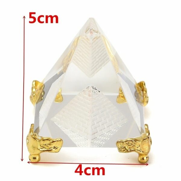 Energy Healing Small Feng Shui Egypt Egyptian Crystal Clear Pyramid Reiki Healing Prism Amulet Ornaments Desk 4