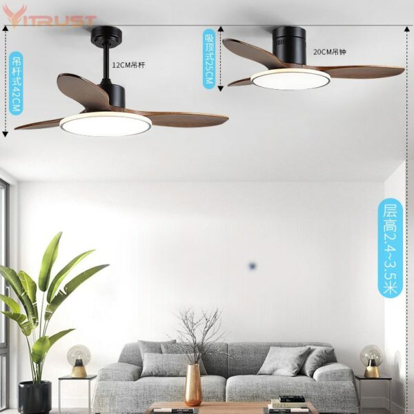 Fashion Ceiling Fan With Ultra Thin Led Lamp Nordic Minimalist Ceiling Fan Light For Bedroom Living 2