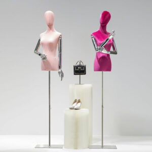 Free Shipping Korea Velvet Female Model Props Doll Dress Color Clothing Models Electroplating Mannequins Display Shelf 2