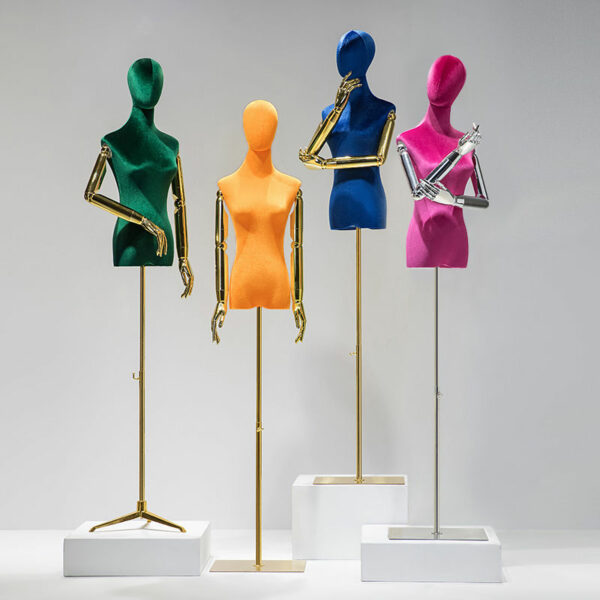 Free Shipping Korea Velvet Female Model Props Doll Dress Color Clothing Models Electroplating Mannequins Display Shelf