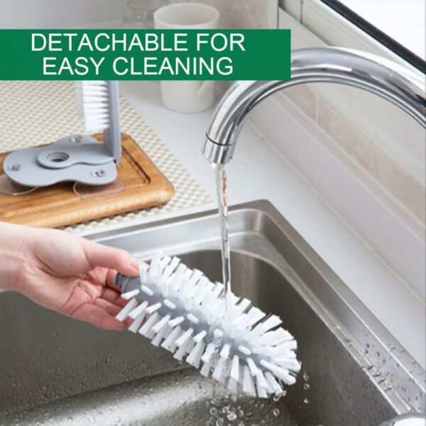 Glass Cleaner Bottle Brush Beverage Cup Washer Rotary Cup Brush Removable Lazy Sucker Sink Cleaning Brush 4