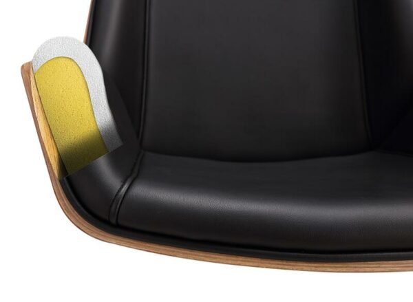High Back Bentwood Swivel Office Computer Chair Micro Fiber Leather Home Office Furniture Meeting Leather Chair 3
