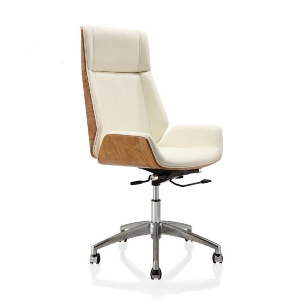 High Back Bentwood Swivel Office Computer Chair Micro Fiber Leather Home Office Furniture Meeting Leather Chair