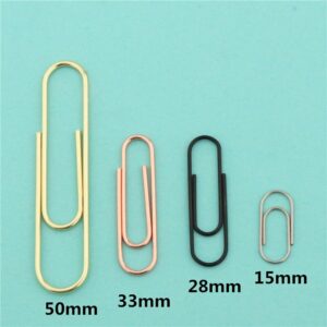 High Quality Golden Notebook Bookmark Binder Paperclips Accessories Paper Clips Binding Office Stationary Supplies 2