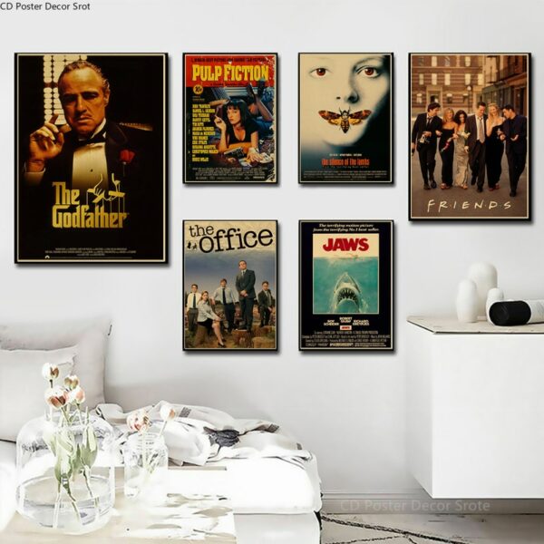 Hot Classic Movie Posters The Office Friends Tv Kraft Paper Prints Godfather Vintage Home Room Decor 1