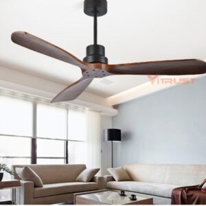 Industrial Vintage Ceiling Fan Without Light Wooden Ceiling Fans With Remote Control Nordic Simple Home Fining 1