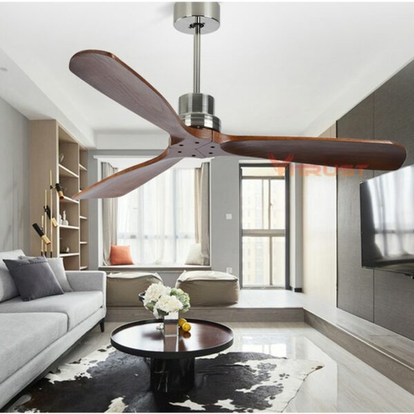 Industrial Vintage Ceiling Fan Without Light Wooden Ceiling Fans With Remote Control Nordic Simple Home Fining 2