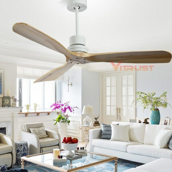 Industrial Vintage Ceiling Fan Without Light Wooden Ceiling Fans With Remote Control Nordic Simple Home Fining 3