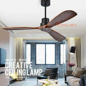 Industrial Vintage Ceiling Fan Without Light Wooden Ceiling Fans With Remote Control Nordic Simple Home Fining