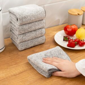 Kitchen Cleaning Cloth Strong Bamboo Charcoal Microfiber Cleaning Rags Towel Dishwashing Sponge Cleaning Gadget Kitchen Supplies 2