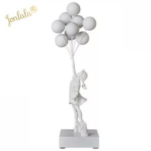 Luxurious Balloon Girl Statues Banksy Flying Balloons Girl Art Sculpture Resin Craft Home Decoration Christmas Gift