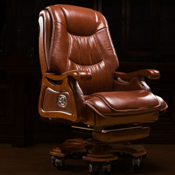 Luxury Massage Chair Office Genuine Leather Comfortable Lounge Nordic Ergonomic Office Chair Silla Gamer Furniture Jw50gy 4