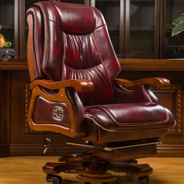 Luxury Massage Chair Office Genuine Leather Comfortable Lounge Nordic Ergonomic Office Chair Silla Gamer Furniture Jw50gy