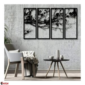 Metal Wall Decor 4 Piece Tree Of Life Rise Of Nature Home Office Living Room Decoration