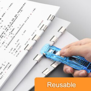 Mini Hand Clamp Push Stapler Traceless Reusable Paper Book File Office School Student Binder Binding Tools 3