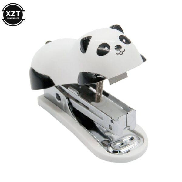 Mini Panda Stapler Set Cartoon Office School Supplies Staionery Paper Clip Binding Binder Book Sewer 1