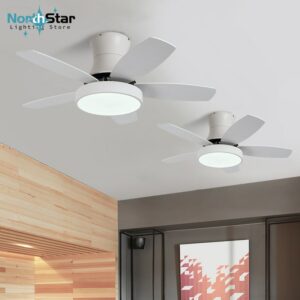 Modern Ceiling Fan Lamp With Led Light For Dining Living Room Kitchen Wood Nordic Suction Fans