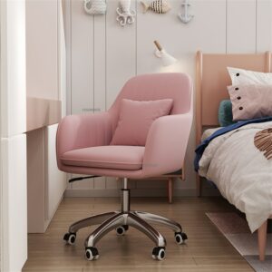Modern Flannel Office Chairs For Office Furniture Comfortable Back Lift Swivel Computer Chair Leisure Creative Pink 3