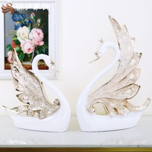 Modern Swan Decoration A Pair Of Living Room Tv Cabinet Wine Cabinet Porch Crafts Wedding Gifts