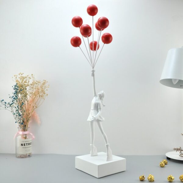 New Luxurious Balloon Girl Statues Banksy Flying Balloons Girl Art Sculpture Resin Craft Home Decoration Christmas 1