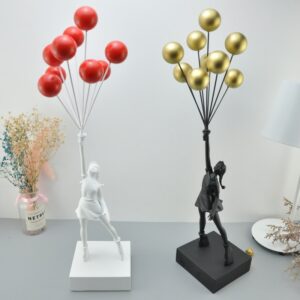 New Luxurious Balloon Girl Statues Banksy Flying Balloons Girl Art Sculpture Resin Craft Home Decoration Christmas 2