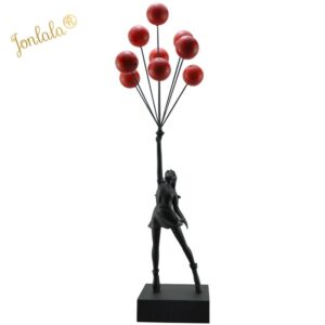 New Luxurious Balloon Girl Statues Banksy Flying Balloons Girl Art Sculpture Resin Craft Home Decoration Christmas
