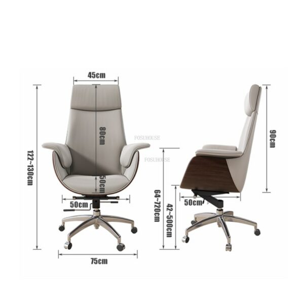 Nordic Leather Office Chairs Modern Minimalist Office Furniture Bedroom Study Computer Chair Dormitory Back Gaming Armchair 4