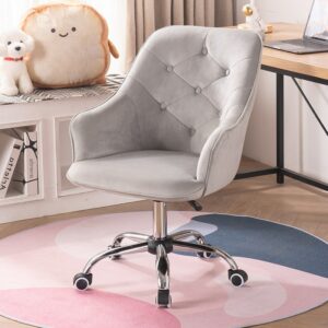 Nordic Velvet Chair Home Comfortable Bedroom Study Pink Gaming Desk Chair Swivel Library Sofa Chair Office 2