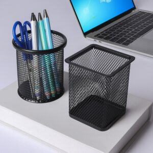 Pencil Holder Office Desk Metal Mesh Square Pen Pot Case Stationery Container Organiser Durable Pencil Case