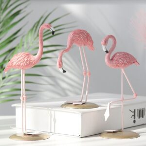 Resin Nordic Style Flamingo Figurine Statue Fairy Garden Livingroom Office Wedding Party Ornament Home Decoration Accessories