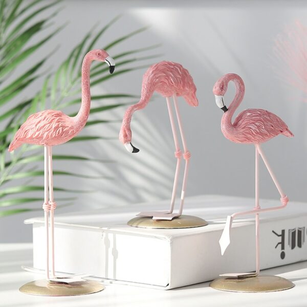 Resin Nordic Style Flamingo Figurine Statue Fairy Garden Livingroom Office Wedding Party Ornament Home Decoration Accessories