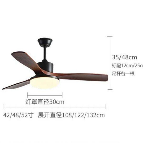 Reversible Ceiling Fan Light Three Blade Indoor Wooden Ceiling Fan With Lamp And Remote Control For 4