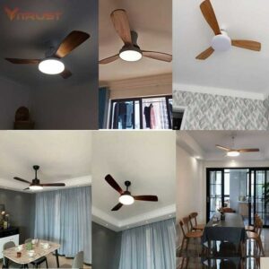 Reversible Ceiling Fan Light Three Blade Indoor Wooden Ceiling Fan With Lamp And Remote Control For 5