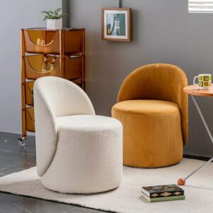 Rotatable Stool Dressing Stool Chair Ins Bedroom Velvet Luxury Minimalist Backrest Dressing Table Stool Household Stool 2