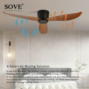 Sove Low Floor Modern Ceiling Fans Without Light Dc 30w Ceiling Fan With Remote Control Home 2