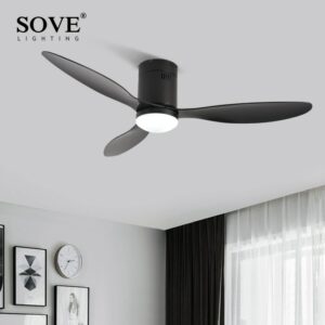 Sove Low Floor Modern Led Ceiling Fan With Lights Simple Without Light Dc Remote Control Home 3