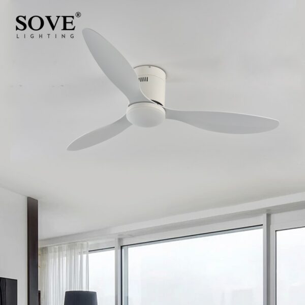 Sove Low Floor Modern Led Ceiling Fan With Lights Simple Without Light Dc Remote Control Home