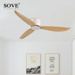 Sove Modern Black White Low Floor Dc Motor 30w Ceiling Fans With Remote Control Simple Ceiling 3